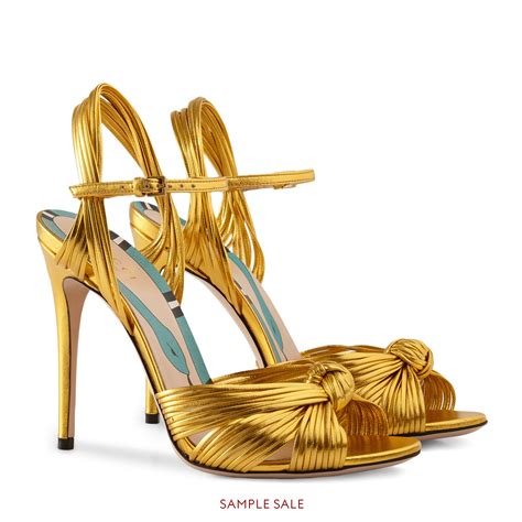 gucci gold metallic sandals